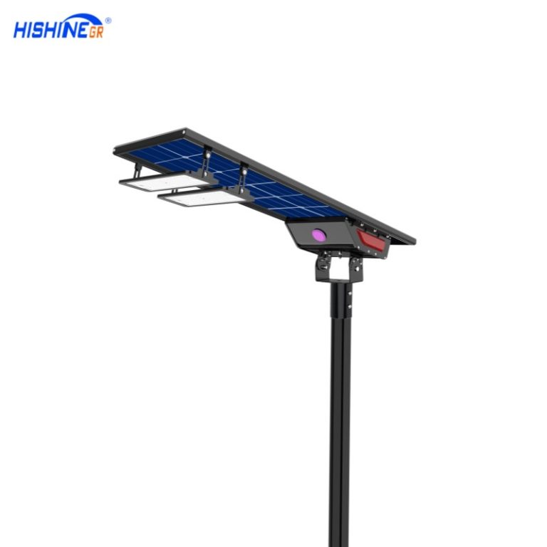 Bifacial Solar led light for street and pathway hishine lighting